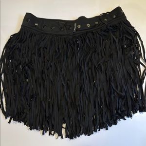 Sugar and Bruno Laci Schwimmer Black Fringe Ballroom Skirt